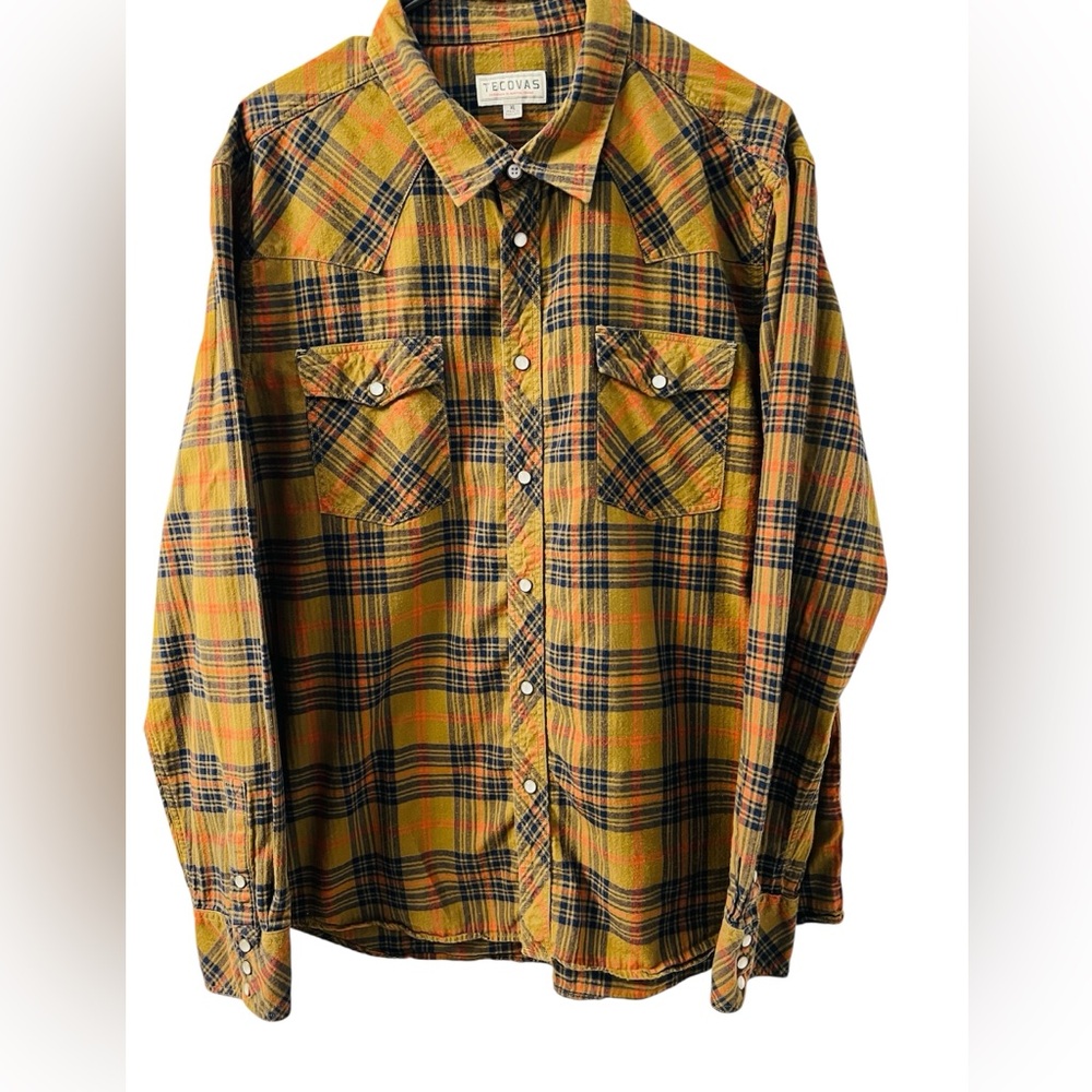 Tecovas Men’s Plaid Western Long Sleeve Pearl Snap Shirt XL